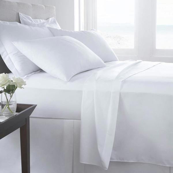 T-400 Fitted Sheet - White - Super King