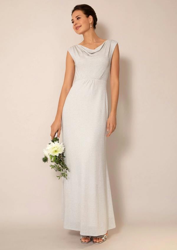 Alie Street London Cruise Cowl Neck Maxi Dress (Moonstone Shimmer)
