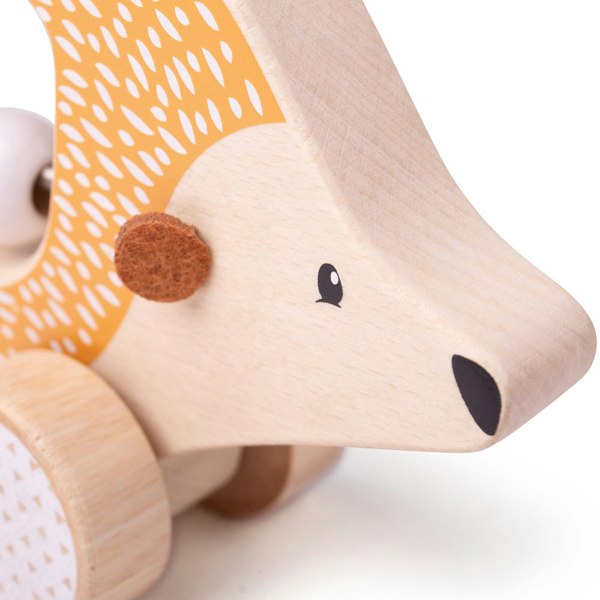 Bigjigs Toys Wooden Push Along Hedgehog