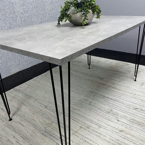 Kosy Koala Modern Grey Rectangular Dining Table with Hairpin Legs Compact Kitchen Table