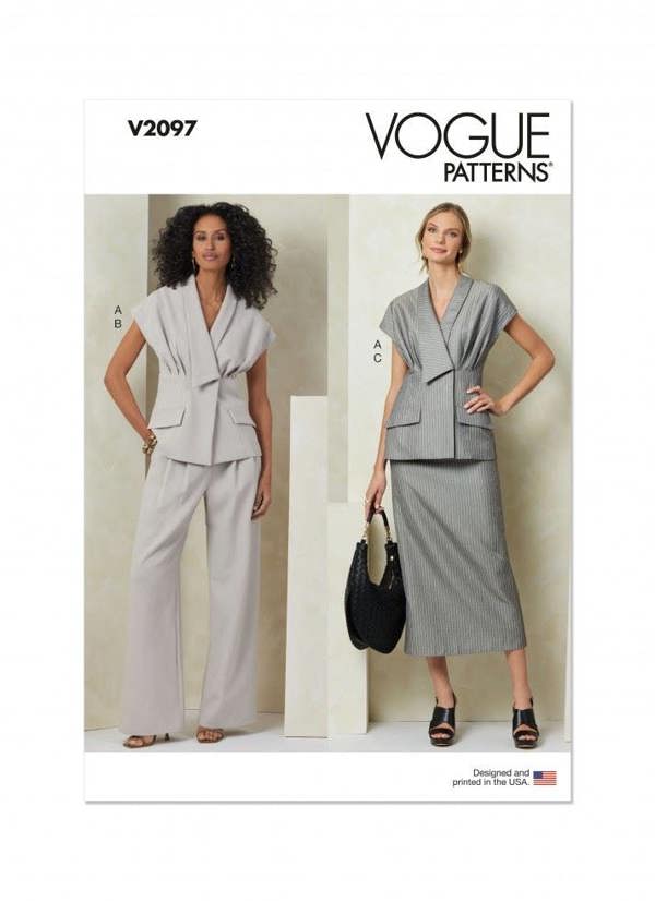 Vogue Sewing Pattern 2097, Tops, Skirts, Trousers for Women, H5 (6-8-10-12-14) - Intermediate