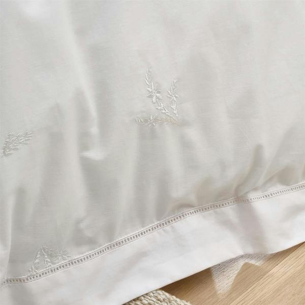Lottie Embroidery White Duvet Cover Set