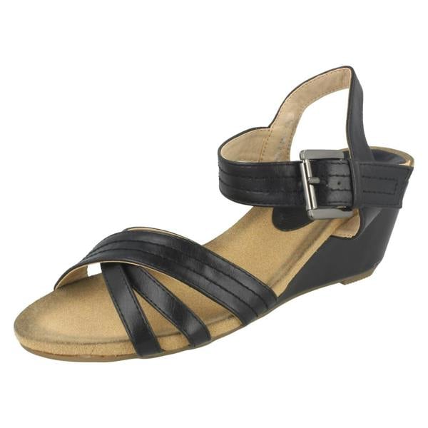 Eaze Ladies Eaze High Wedge Ankle Sandals