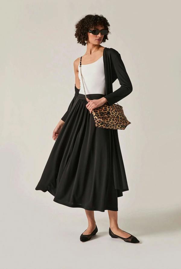 James Lakeland Black Jersey Midi Skirt
