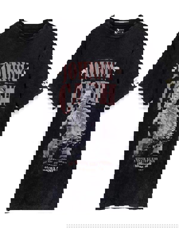 Johnny Cash Mens Black Character Short Sleeved T-Shirt