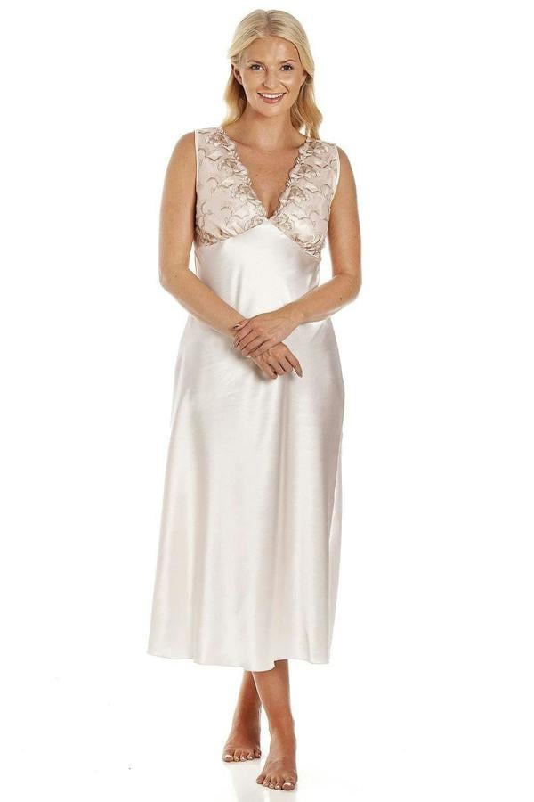 Womens Luxury Lace Satin Chemise 
