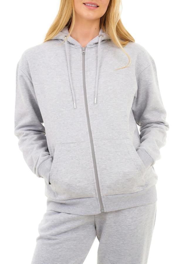Smart Living Women's Stylish Zip-Up Hoodie with Pockets - Cozy Casual Wear - Grey