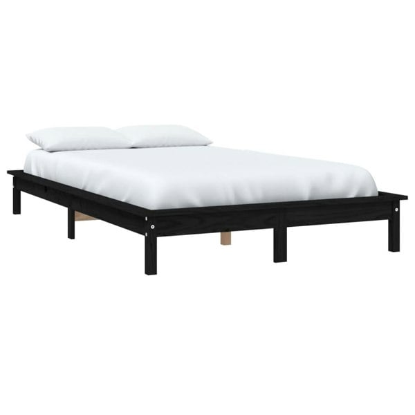 Berkfield Bed Frame Black 120x200 cm Solid Wood Pine