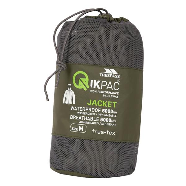 Trespass Qikpac X Unisex Packaway Jacket - Moss - 