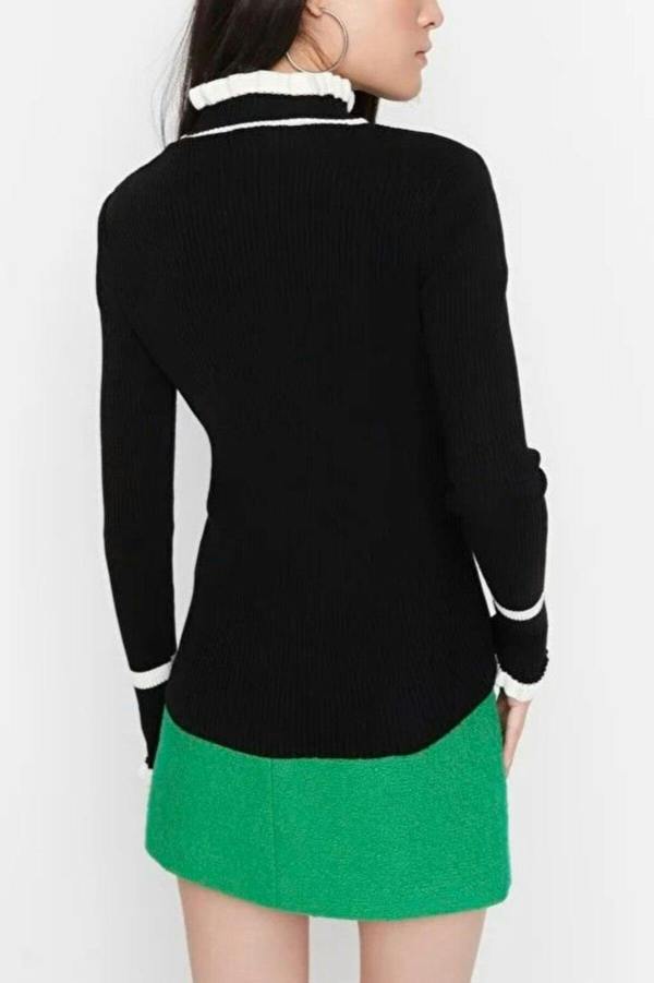 WOVCOR Color Block Knit Sweater