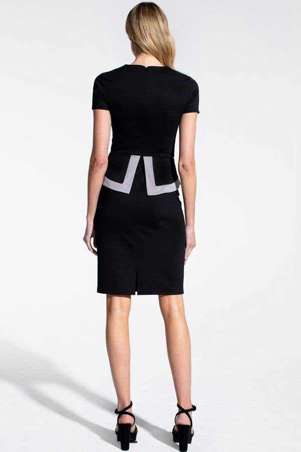 HotSquash Peplum Dress with Contrast Trim