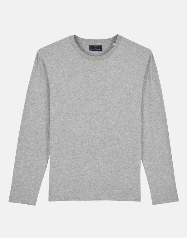 Men's Organic Cotton Jersey Long Sleeve T-Shirt – Grey Marl - British Boxers