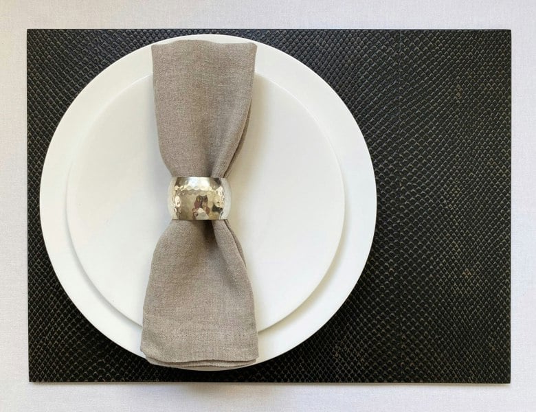 POSH TRADING COMPANY Grand Placemat - Faux Boa Charcoal