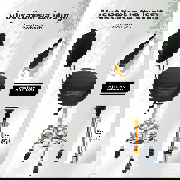 Levede Swivel Drafting Chair Round Rolling Bar Stool Leather Adjustable Office