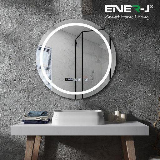 ENER-J 70cm Round Bathroom LED Mirror with Bluetooth Speaker, CCT Colour Changing, Dimmable Touch Control, Wall Mount
