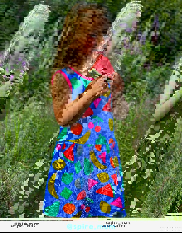 Organic Fruit Print Summer Dress - Toby Tiger UK Retail