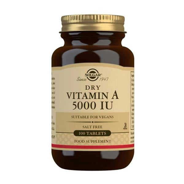 Solgar Dry Vitamin A 5000 IU Vitamin 100 ea