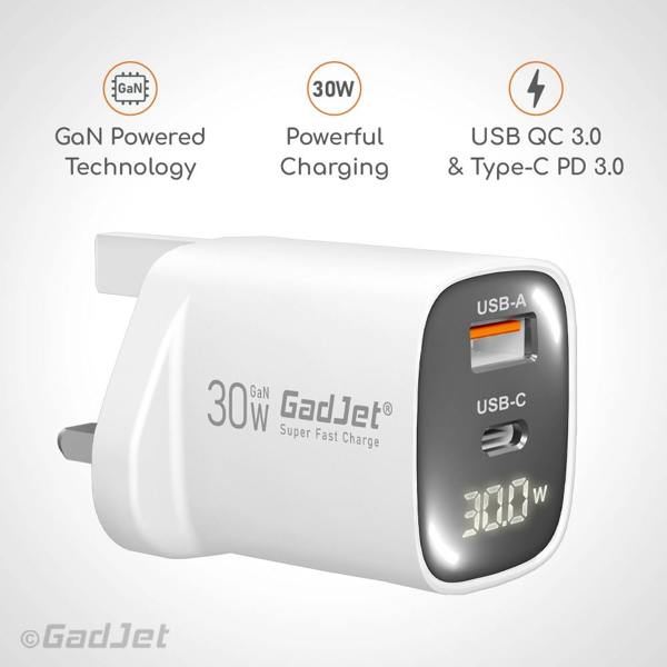 GadJet GaN 2-Port LED Power Adapter