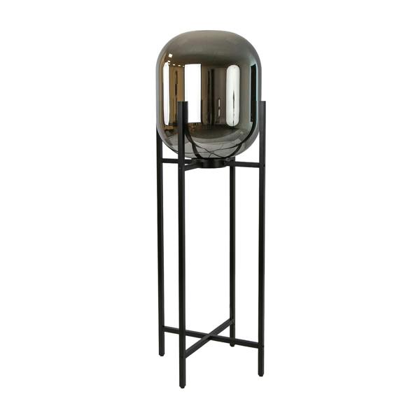Angel Cerdá Floor lamp in grey smoked mirror-effect glass and black steel 8087