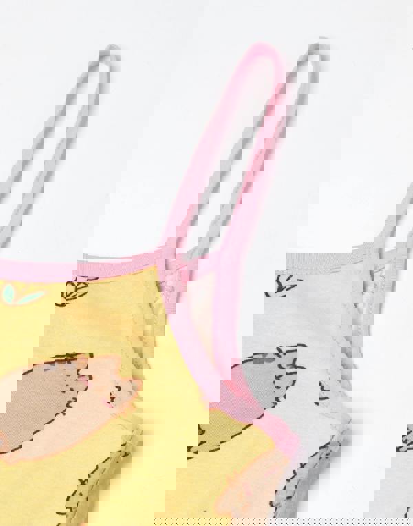 Pusheen Girls Yellow Spring Flowers Sleeveless Playsuit