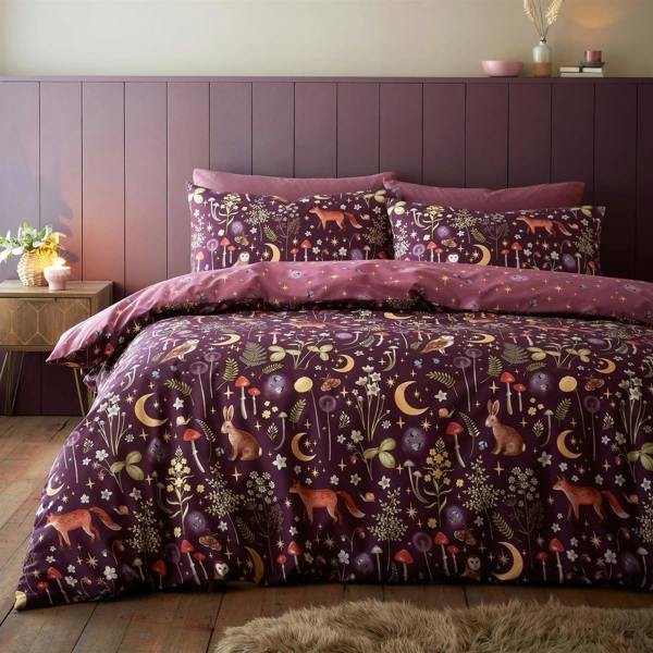 Enchanted Twilight Plum Duvet Cover Set