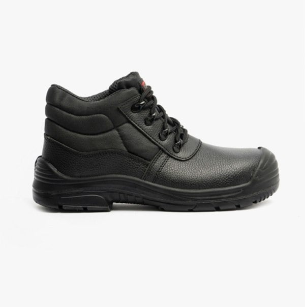 Grafters M9548A Mens Leather Super Wide Chukka Safety Boots Black