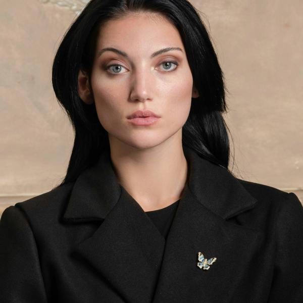 Gold Plated Sterling Silver Butterfly Brooch for Women - namana.london