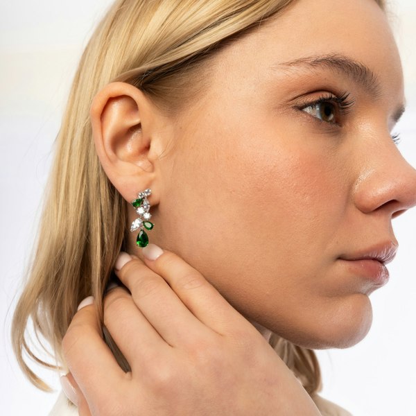Spero London Fancy Green Drop Tree Branch Earring