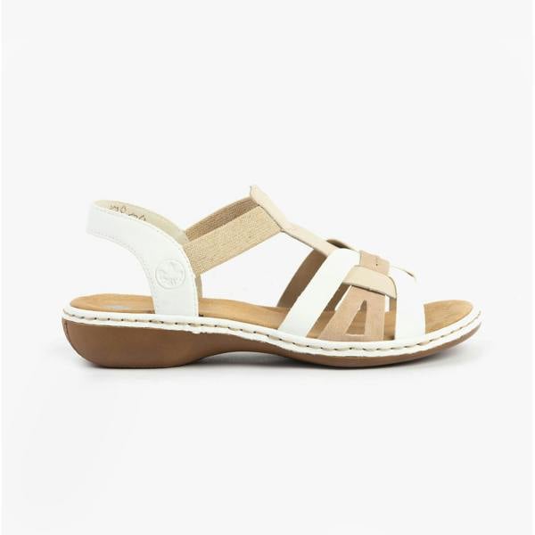 Rieker Rieker 65918-81 Womens Sandals White Combination