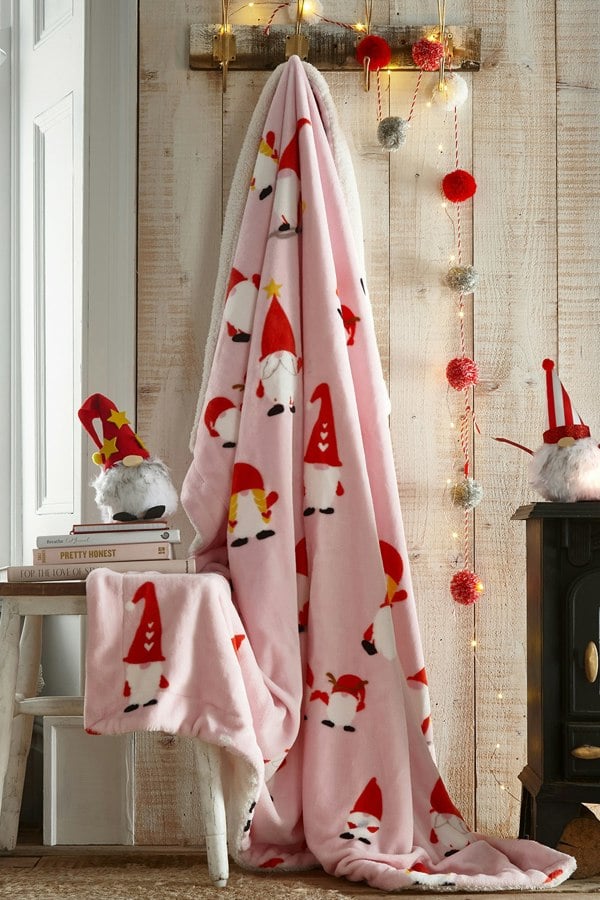 Portfolio Home Christmas Gonks Sherpa Fleece Throw