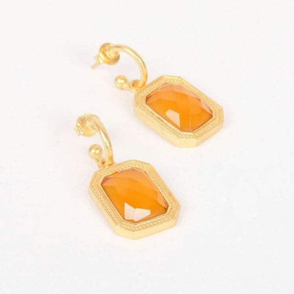 Lila Rasa Rectangular Citrine Crystal Hoops