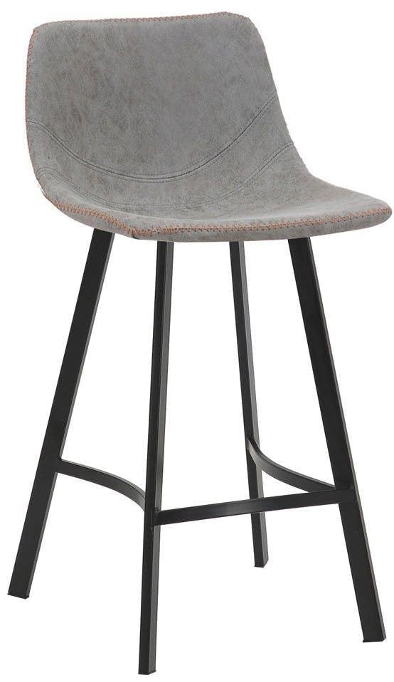 Lamboro Antico Fixed Height Bar Stool 66cm with Faux Leather Seat & Metal Legs
