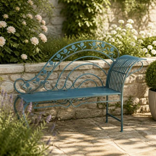 BLUE/GOLD METAL BENCH