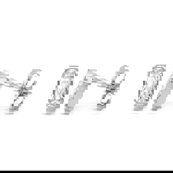 Say It With April Diamond Birthstone Earrings - Silver Plated