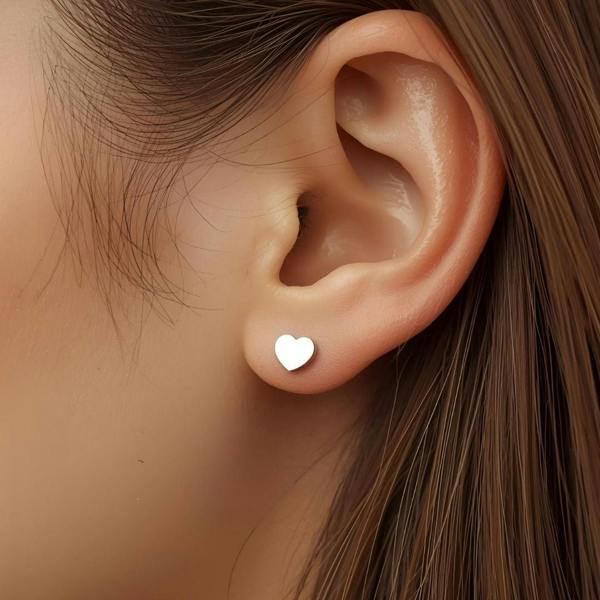 Aye Do Gifts Silver Heart Stud Earrings - Hypoallergenic