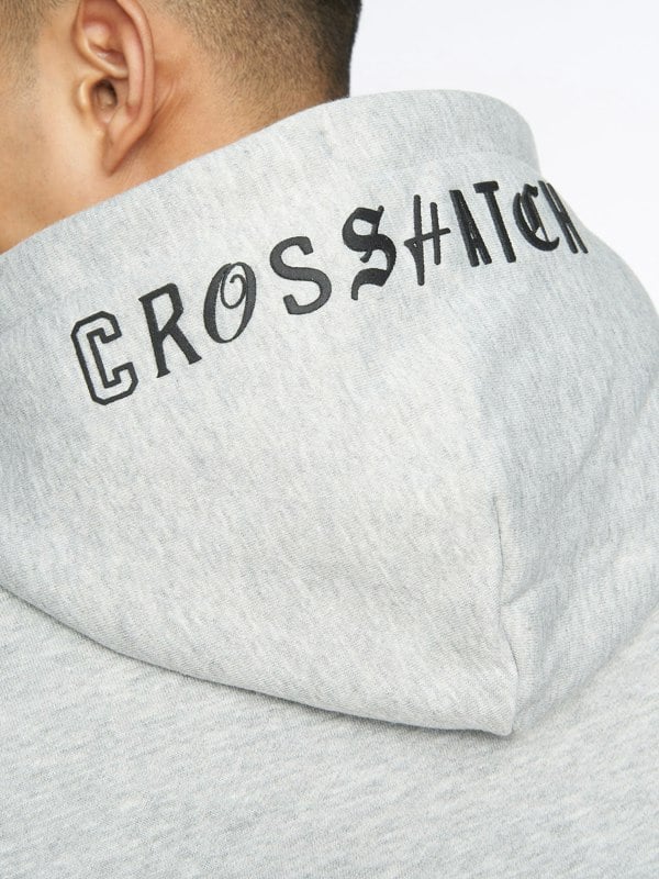 Crosshatch Pepperhill Hoodie Light Grey Marl