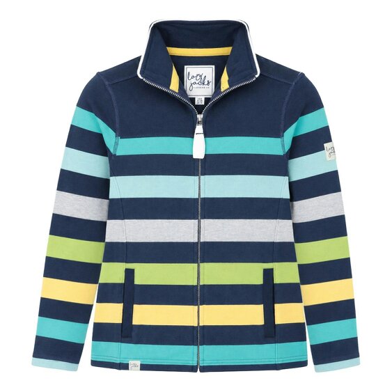Lazy Jacks LJ32 - Full Zip Striped Sweatshirt - Twilight Pistachio