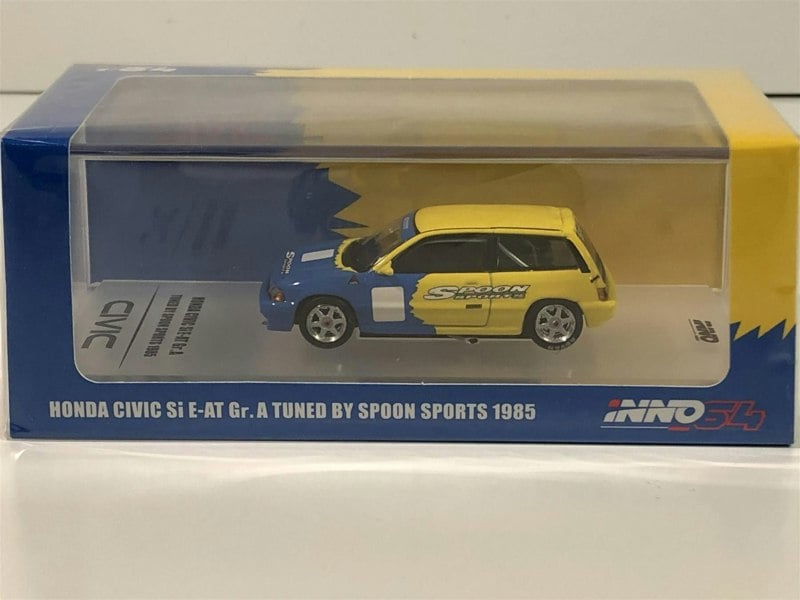 honda civic si e-at #95 spoon yellow blue 1:64 scale inno models