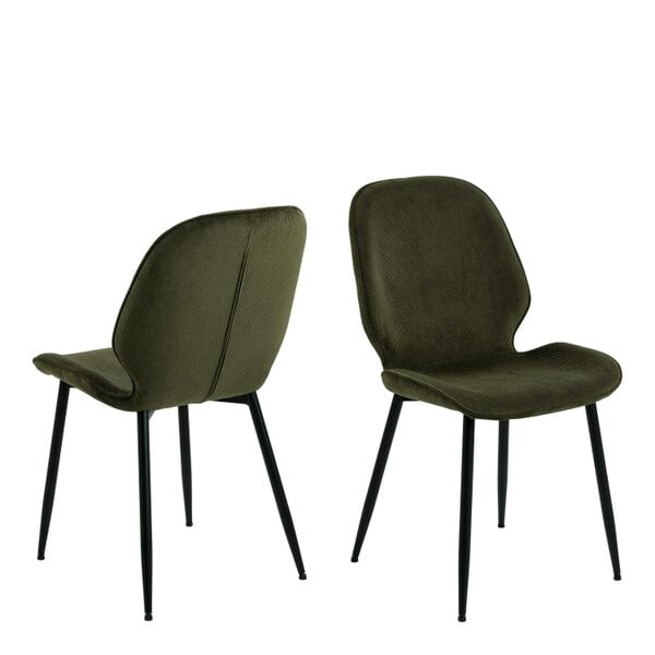 Wyld Haus Debrecen Solid Oak and Olive Green Round Dining Table + 4 Dining Chairs