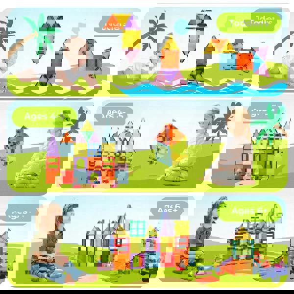 Dekko 100PC Magnetic Building Tiles Kid Creative 3D Educational Construction Toy