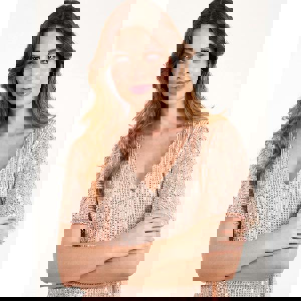 Blue Vanilla Angel Sleeve V Neck Sequin Top