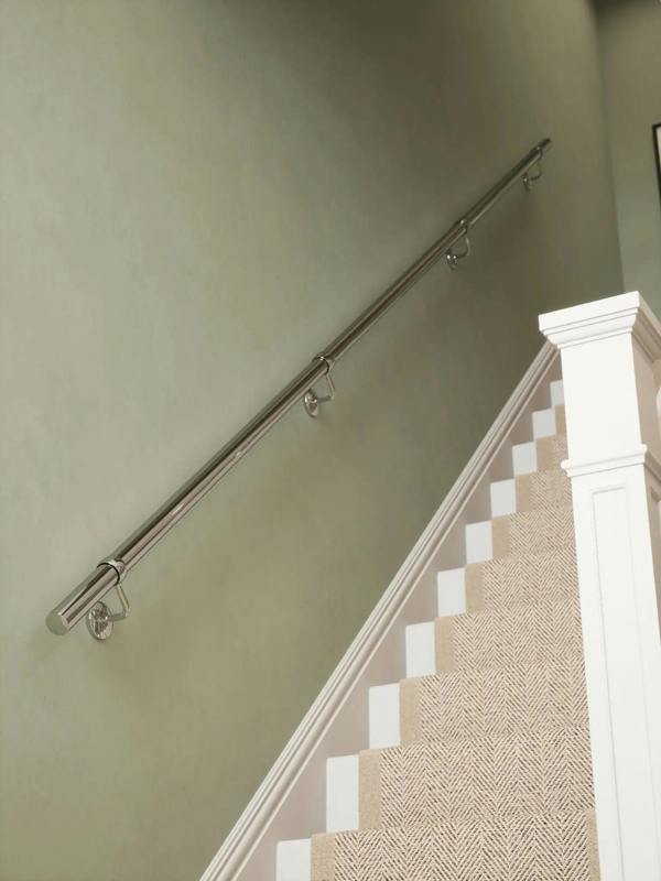 Handrails Direct Radway Chrome Straight Flight Handrail