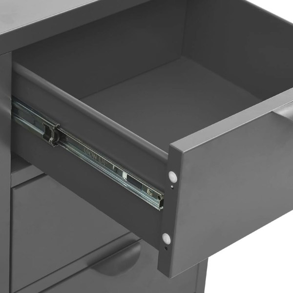 Berkfield Sideboard Anthracite 75x35x70 cm Steel and Tempered Glass