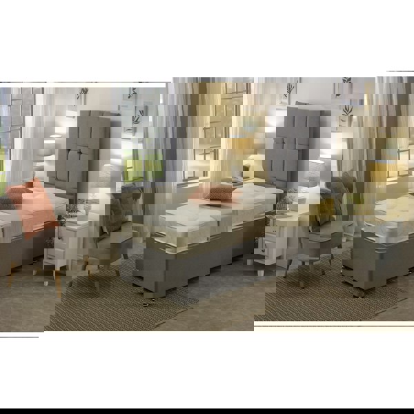 Starlight Beds Gold Damask Tufted Mattress - 17cm Deep, Dual-Sided Comfort