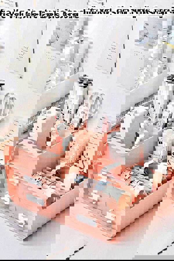 Living and Home Makeup Desktop Organizer Cosmetic Storage Gift Set with 3 Drawers