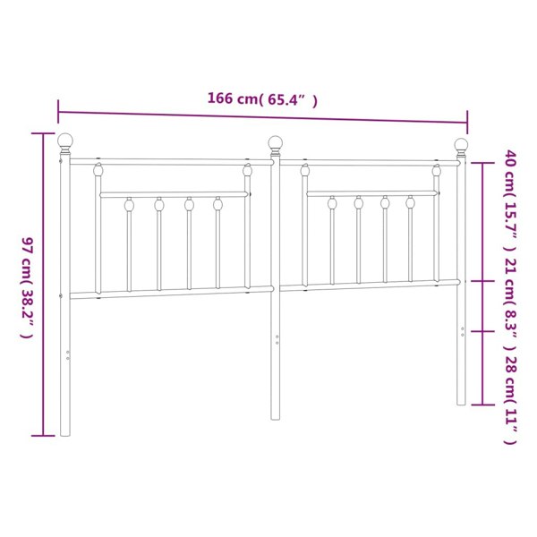 Berkfield Metal Headboard White 160 cm
