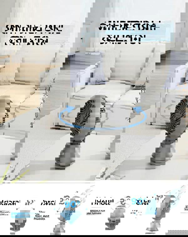 Midea MDF24JGUK 28dB Desk Air Circulator 3 Speed Settings Grey