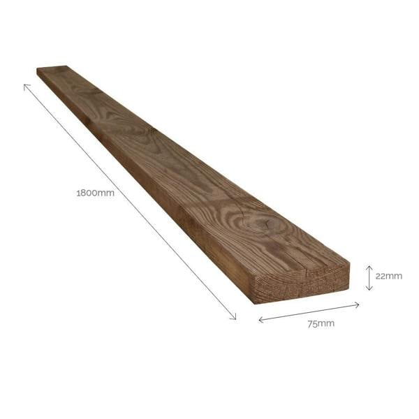 Snowdon Timber Reject Treated 3x1" Timber (T) 22mm (W) 75mm (L) 1.8m