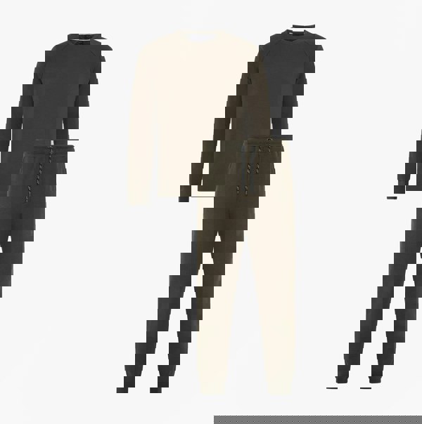 Ted Baker Ted Baker WAFFLE LONG SLEEVE SHIRT & JOGGER SET Mens Loungewear Khaki