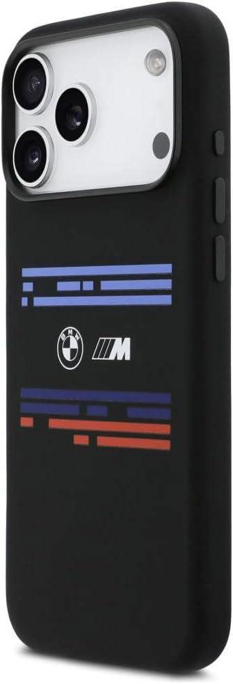 BMW M Series Silicone Horizontal Line Case with MagSafe for iPhone 17 Pro Max 6.9" Black - BMHMP17X25SHOTSK